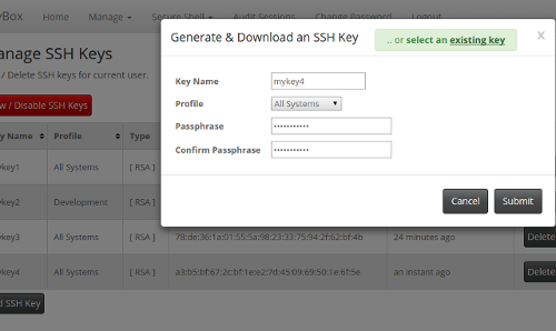 Manage SSH  Keys