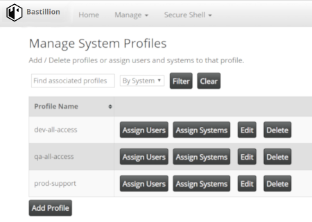 Manage profiles